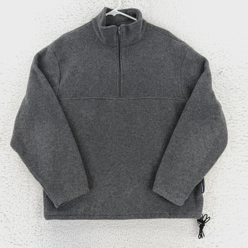 Vintage Abercrombie & Fitch Jacket Mens Large Gray 1/4 Zip Fleece USA 90s Y2K